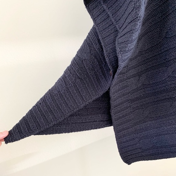 GAP Navy Cable-Knit Sweater Poncho - Picture 3 of 5